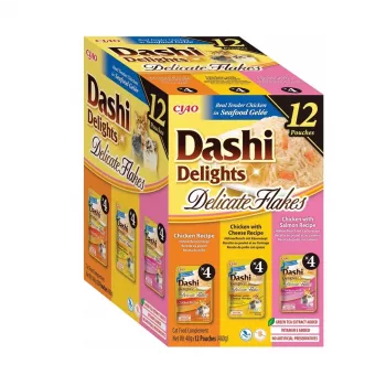 Slapjā kaķu barība INABA Dashi Delights Delicate flakes Chicken mix, 12 x 40 g