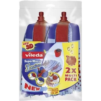 VILEDA SuperMocio 3x Action grīdas mopu komplekts, 2 iepakojumā, modelis 122615