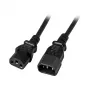 EFB-Elektronik IEC pagarinātājvads C14 180° - C13 180°, melns, 2,0 m, 3 x 0,75 mm²