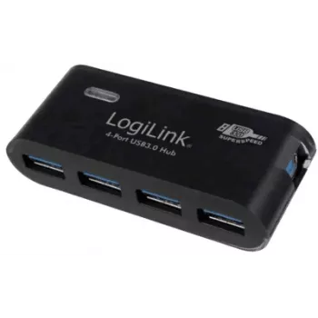 LogiLink USB 3.0 4 portu centrmezgls - 5000 Mbit/s - USB 3.0 - 5 V - 107 mm - 200 mm - 101 mm (UA0170)