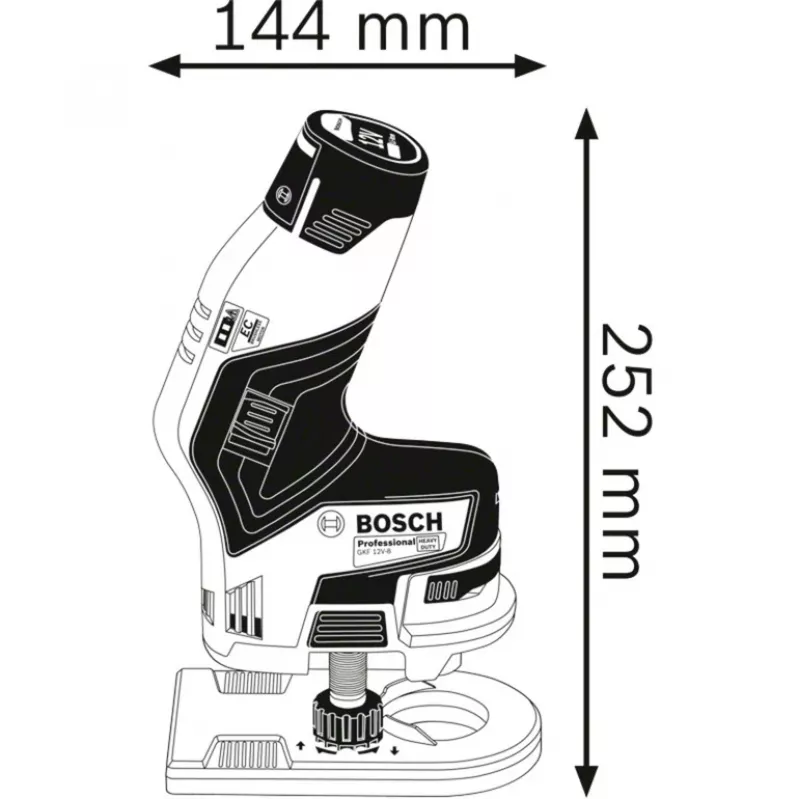 Bosch GKF 12V-8 Professional bezvadu malu frēze, solo versija
