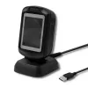 Fiksēts 1D/2D svītrkodu lasītājs QOLTEC 50864, LED sensors, USB vads, melns, 145×85×80 mm