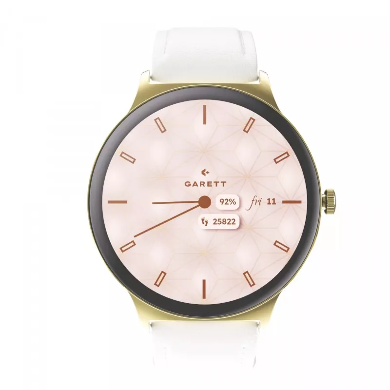 Garett Verona 2 Gold Steel viedpulkstenis ar Bluetooth un sirdsdarbības monitoru