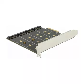 DeLOCK 89888 PCIe interfeisa karte ar četriem M.2 slotiem SATA diskiem