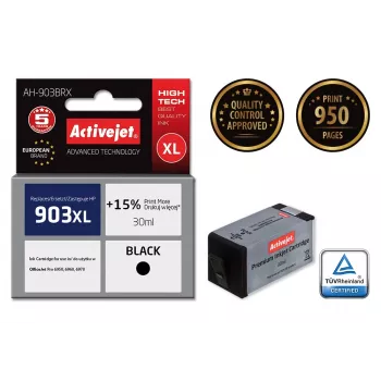 Activejet AH-903BRX tinte (HP 903XL T6M15AE aizstājējs; Premium; 30 ml; melna)