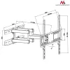 TV sienas stiprinājums MACLEAN MC-760 32–55 collu televizoriem, tērauds, VESA līdz 400x400, 30 kg, melns, 9.6–44.8 cm