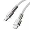 Baseus Cafule USB-C uz Lightning kabelis 1 m, 20 W, cinka korpuss, balts