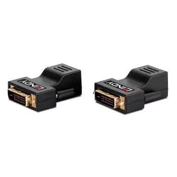 Lindy 70m Cat.6 DVI-D Single Link Extender, 1920 x 1200 pikseļi, Melns