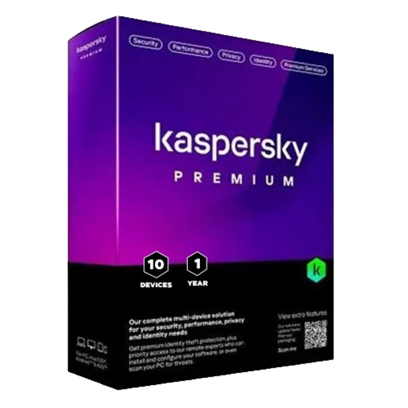 Kaspersky Premium + Klientu atbalsts | 10 ierīces | 1 gads | ES