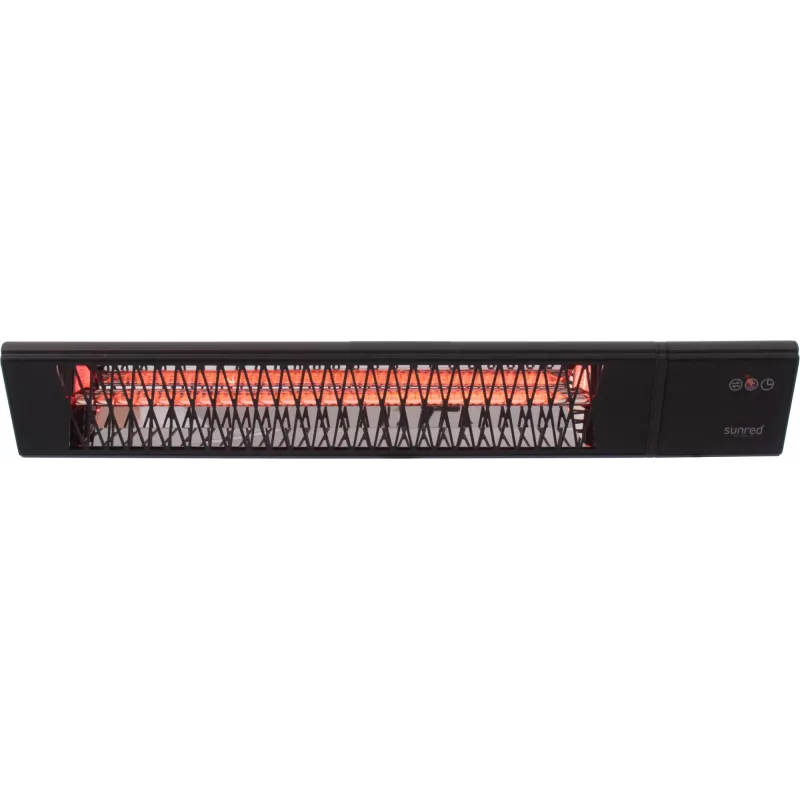 Infrasarkanais sildītājs SUNRED PRO25W-SMART, sienas montāžas trīsstūrveida tumšs, 2500 W, melns, IP55