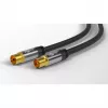 Goobay TV antennas kabelis (135 dB tips), 4x ekranēts, 2 m, melns - apzeltīts, Koax ligzda > Koax spraudnis (70367)