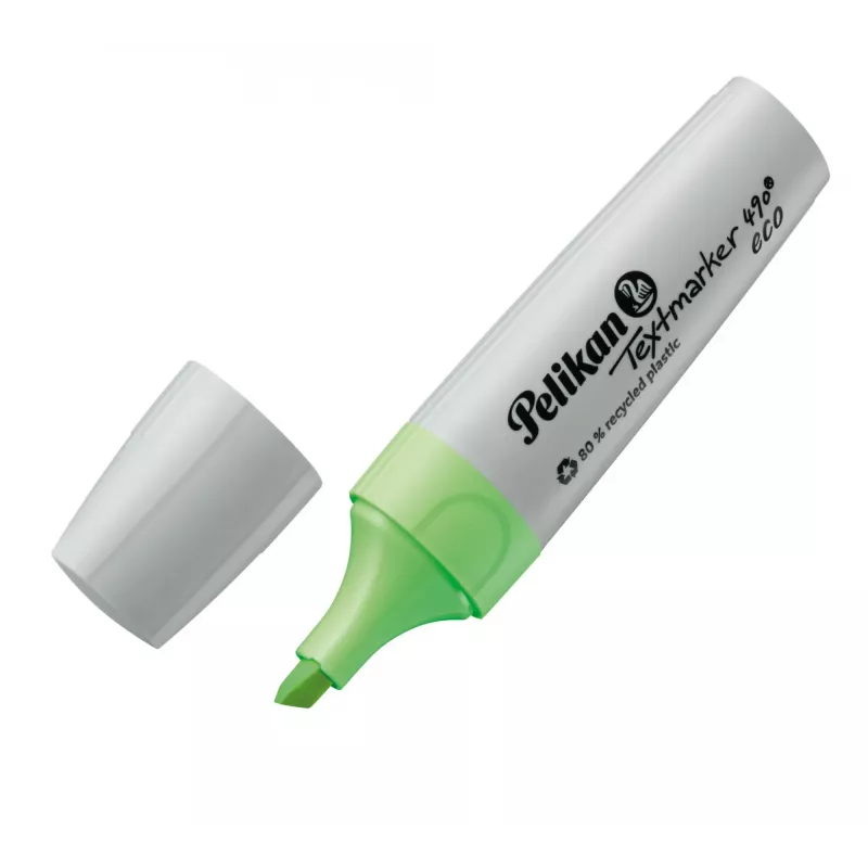 Pelikan Textmarker 490 eco marķieru komplekts 4 gab., slīpais gals, zaļa, oranža, rozā, dzeltena