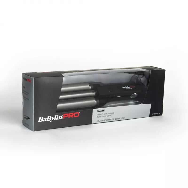 Lokšķēres BaByliss PRO TRIPPLE WAVER — 125 W, melna, 2,7 m vads