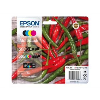 Epson 503 XL oriģinālā tintes kasetne 4 gab. Augstas ietilpības (XL) Melna, Ciāna, Fuksīna, Dzeltena