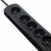 Pārsprieguma aizsargs Qoltec 50171 Melns 7 AC Kontaktligzdas 230V 1.5m