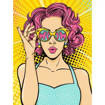 Ravensburger krāsošanas komplekts CreArt ART Collection Audekla izdevums — Dāma rozā (PopArt)