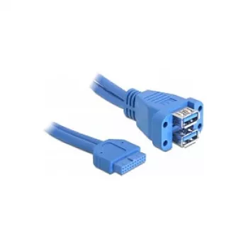 USB kabelis DeLOCK 82942 USB 3.2 Gen 1 0.45 m zils