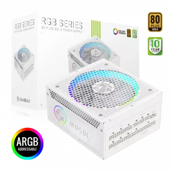 Gamemax barošanas bloks, 80 PLUS Gold | RGB 1050G WH | 1050 W
