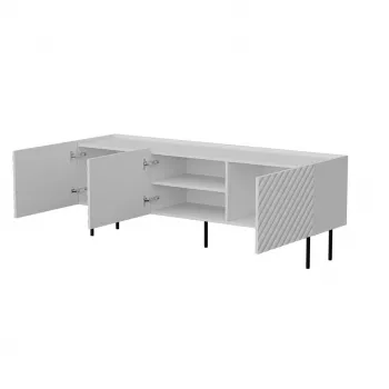 TV skapis Cama LUCCA 3D 165×40×59 cm, balts, skaidu plātnes virsma