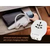 Ceļojumu sienas lādētājs GEMBIRD TPA-1A2C20-02-W 20W — 1×USB-A + 2×USB-C, G tipa kontaktdakša, 100–250V, balts