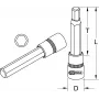 KS Tools 911.1325 1/2 inch piedziņas sešstūra uzgriežņu atslēgas bits, garš, diametrs 2,2 cm