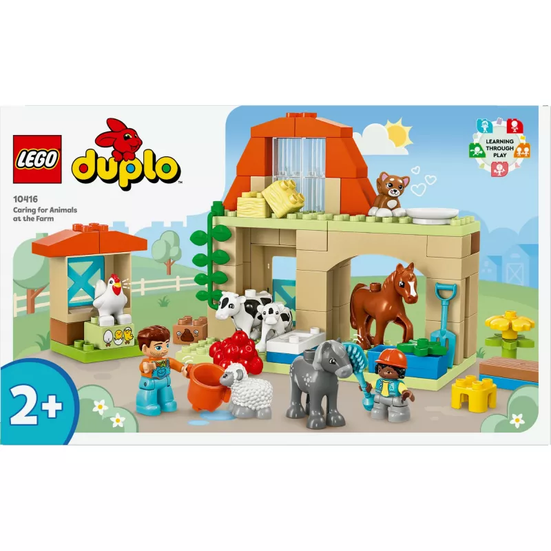 Konstruktors LEGO DUPLO Lauku sētas dzīvnieku kopšanas komplekts 10416 — 74 gabali, 2 minifigūras, vecums 2+