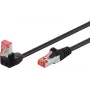 Goobay CAT 6 Patch kabelis 1x 90° leņķa, S/FTP (PiMF), Melns, 5 m - fiksators augšpusē, LSZH bezhalogēna, Vara (51546)