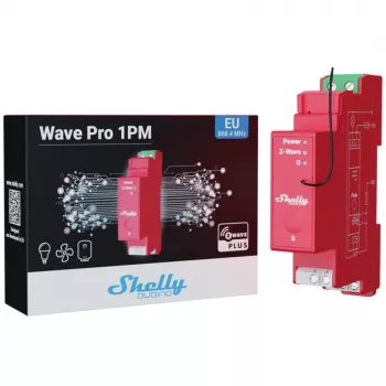 Solid-state relejs Shelly Qubino Wave PRO 1PM Sarkans 16A 110-240V