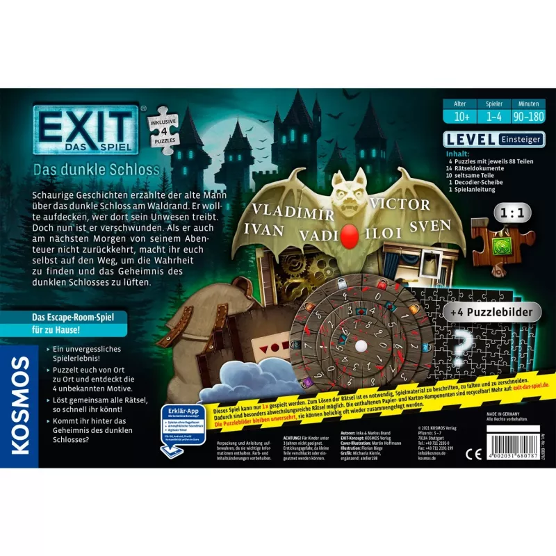 Kosmos 68078 galda spēle Puzle EXIT – Tumšā pils