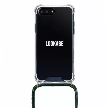 Telefona kakla siksniņas maciņš Lookabe iPhone 7/8 Plus — zeltains ar zaļu siksnu