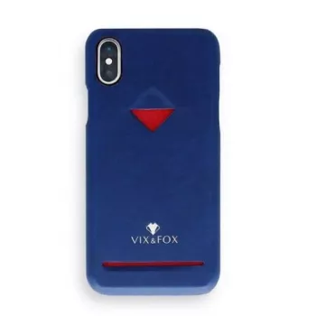VixFox Card Slot Back Shell iPhone XSMAX, tumši zils, mugurējais vāciņš ar integrētu kabatiņu kartei
