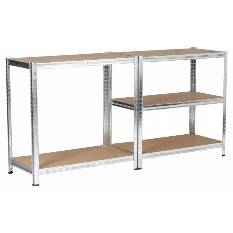 Metāla plauktu sistēma sudraba 180x90x40 cm