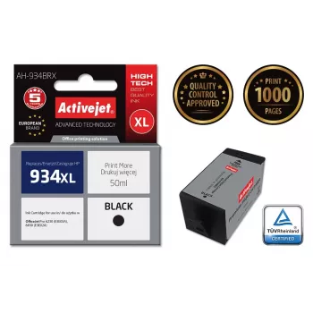 Activejet AH-934BRX tinte (aizstāj HP 934XL C2P23AE; Premium; 50 ml; melna)