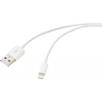 Renkforce USB kabelis USB 2.0 USB-A spraudnis, Apple Lightning spraudnis 3.00 m Balts (matēts) RF-5724088