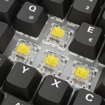 Mehāniskā spēļu tastatūra Sharkoon Skiller SGK50S3 PBT Melna Dzeltena RGB