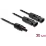 DELOCK saules paneļu sadalītāja kabelis 2x spraudnis uz 1x ligzdu 30 cm melns (89298)