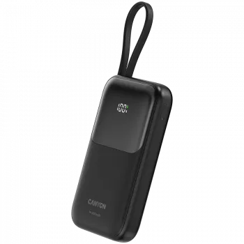 OnPower 101 ar iebūvētu kabeli 10000 mAh PD22.5W Melns