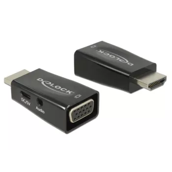 DeLOCK 65901 HDMI A uz VGA un 3.5 mm audio pārveidotājs, melns