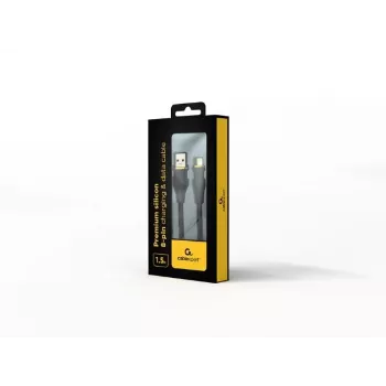 Gembird CC-USB2S-AM8PM-1.5M-BK USB-A uz Lightning kabelis — USB 2.0, 1.5 m, melns
