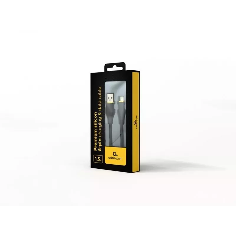 Gembird CC-USB2S-AM8PM-1.5M-BK USB-A uz Lightning kabelis — USB 2.0, 1.5 m, melns