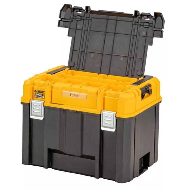 Instrumentu kaste DeWalt DWST83343-1 — alumīnijs/plastmasa, ūdensizturīga, ar šarnīra vāku, slēdzama, 1 nodalījums, 440×333×323 mm