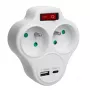 MACLEAN MCE336E Elektriskais dubultkontaktligzdas sadalītājs ar 2 USB portiem, E tips
