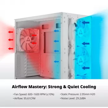 Montech HP140 ARGB PWM 14 cm balts ventilatora dators ar lāču gultni