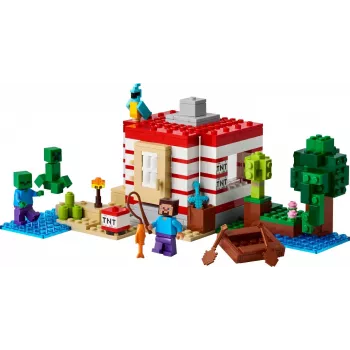 LEGO Minecraft komplekts 21275 TNT Džungļu māja, 287 gabali, 2 minifigūras, vecumam 8+