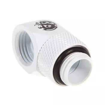 BitsPower BP-DW90R — 90° savienotājs, misiņš, balts, 18×18×31.8 mm