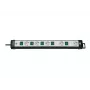 Brennenstuhl Premium-Line Technik 5-fach, 3 m Steckdosenleiste 5-fach schwarz/lichtgrau, 3m H05VV-F 3G1,5, einzeln schaltbar spezielle Steckdosenanord