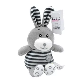 Mīkstā rotaļlieta TULILO Striped Cuddles Rabbit 26 cm plīša zaķis