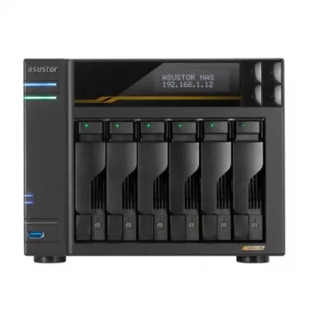 Asustor LOCKERSTOR 6 Gen3 (AS6806T) NAS galddators AMD Ryzen V3C14 16 GB DDR5 ADM Melns