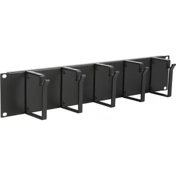 Kabeļu pārvaldības panelis LOGON RAO105BL Melns Alumīnijs 48.3 cm
