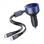 Auto lādētājs Vention FFOB0 30W ar USB-C uz Lightning kabeli, 30 W izeja iPhone uzlādei
